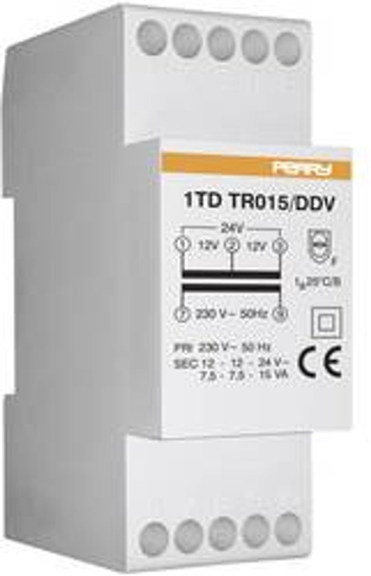 Wallair 1TDTR015/DDV15VA Beltransformator 12 V, 24 V