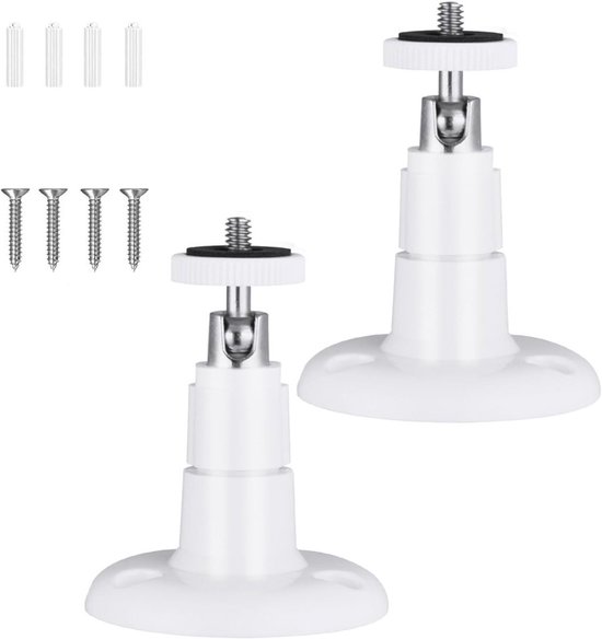 wandhouder - 2stuks Camera muurbevestiging - camera muurbeugel - Camera Bevestiging - Muur en Plafond Mount - 360 Graden - camera bracket - Beveiligingscamera beugel - wandhouder - Wandhouder voor camera - wit van Merkloos