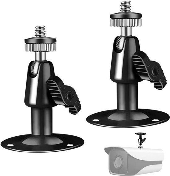 Wandhouder voor camera - verstelbare camerahouder - metalen mini-beveiligingscamerahouder - voor buiten, 360 graden, bewaken met schroeven, voor binnen en buiten - 2 stuks van AIFUDA