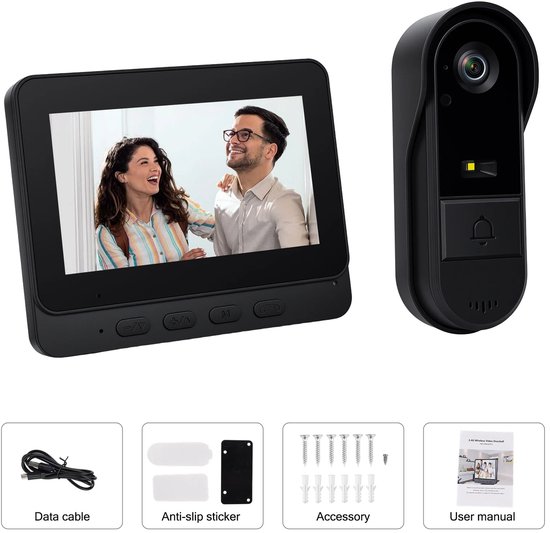 Waves - Video deurbel met camera - Deurbellen met camera - Deurbel draadloos - Deurbel met camera - Deurbel - Nachtzicht van Merkloos