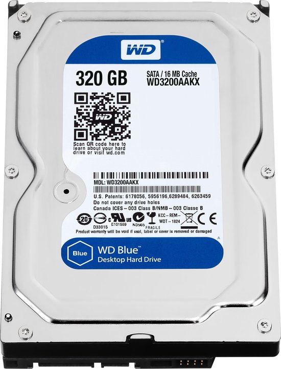 WD Blue WD3200AAKX 320GB SATA 6 Gb/s interface. 7200rpm. 16MB Buffer. 2 Year van Western Digital