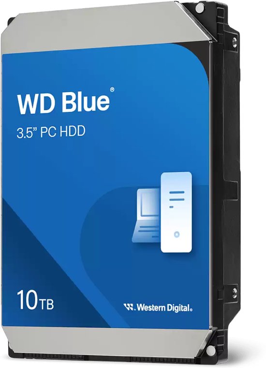 Western Digital Blue WD100EAGZ interne harde schijf 10 TB 7200 RPM 512 MB 3.5" SATA III van Merkloos