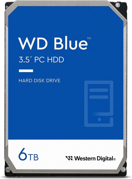 Western Digital Blue WD60EZAX interne harde schijf 6 TB 5400 RPM 256 MB 3.5" van Western Digital