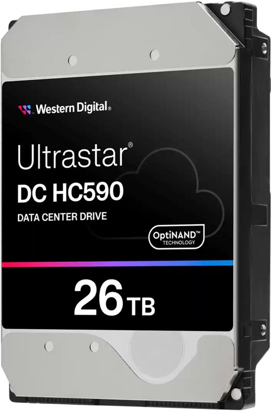 Western Digital DC HC590 interne harde schijf 26 TB 7200 RPM 3.5" SAS van Merkloos