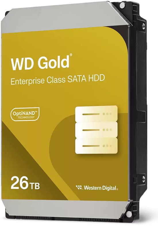 Western Digital Gold WD261KRYZ interne harde schijf 26 TB 7200 RPM 512 MB 3.5" SATA III van Merkloos