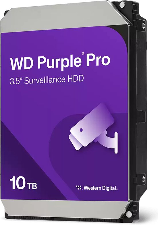 Western Digital Purple Pro WD102PURP interne harde schijf 10 TB 7200 RPM 512 MB 3.5" SATA III van Western Digital