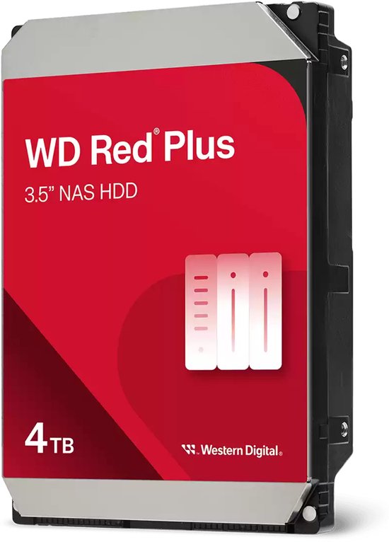 Western Digital Red Plus - Interne Harde Schijf - NAS HDD - 128MB Cache - 4 TB