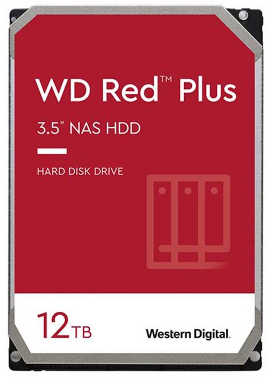 Western Digital Red Plus - Interne harde schijf - NAS HDD - 256MB Cache - 12 TB