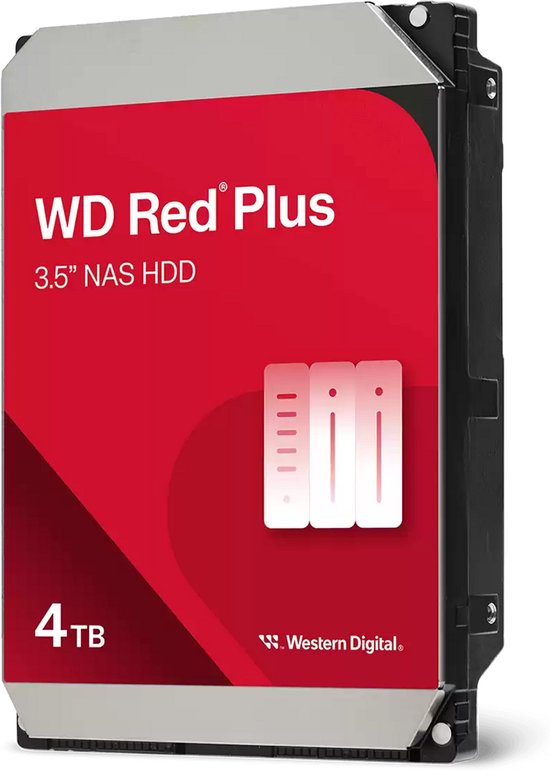 Western Digital Red Plus - Interne harde schijf - NAS HDD - 256MB Cache - 4 TB van Merkloos