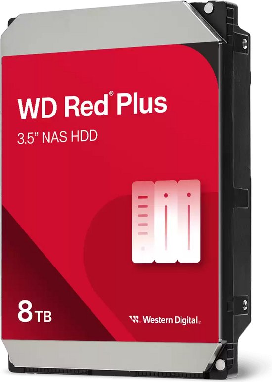 Western Digital Red Plus - Interne harde schijf - NAS HDD - 256MB Cache - 8 TB van Western Digital