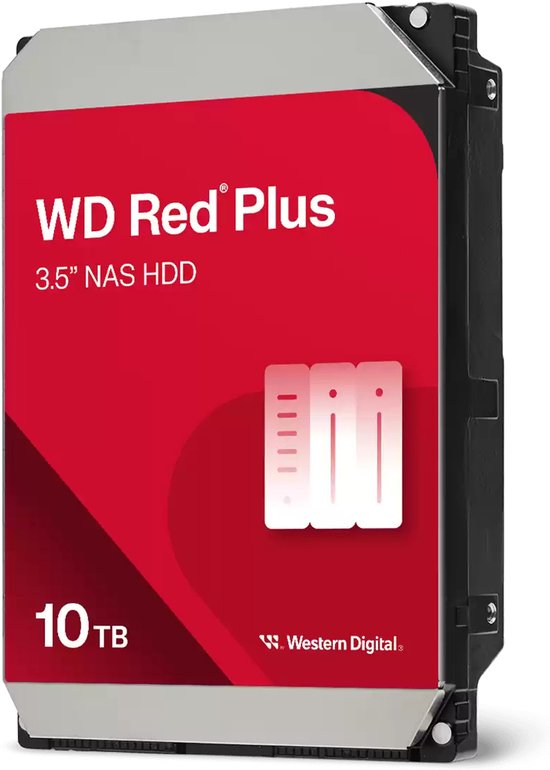 Western Digital Red Plus WD100EFGX interne harde schijf 10 TB 7200 RPM 256 MB 3.5" SATA III van Western Digital