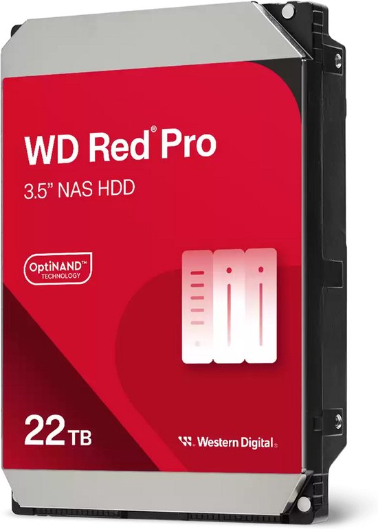 Western Digital Red Pro - Interne Harde Schijf - NAS HDD - 512MB Cache - 22 TB van Western Digital