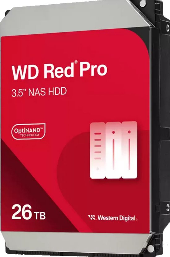 Western Digital Red Pro - Interne Harde Schijf - NAS HDD - 512MB Cache - 26 TB van Merkloos