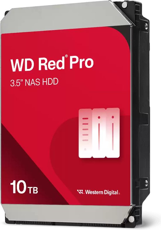 Western Digital Red Pro WD103KFBX interne harde schijf 10 TB 7200 RPM 512 MB 3.5" SATA III van Western Digital