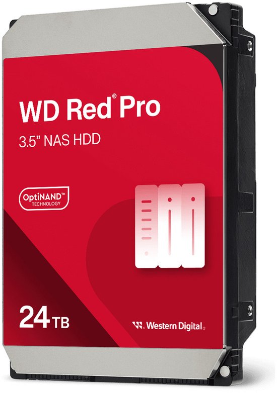 Western Digital Red Pro WD241KFGX interne harde schijf 24 TB 7200 RPM 3.5" SATA van Merkloos