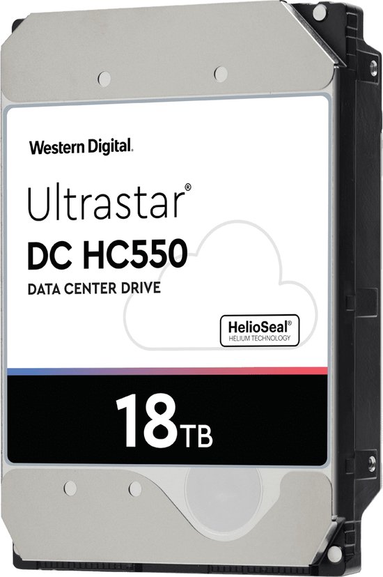 Western Digital Ultrastar DC HC550 interne harde schijf 18 TB 7200 RPM 512 MB 3.5" SATA III van Merkloos