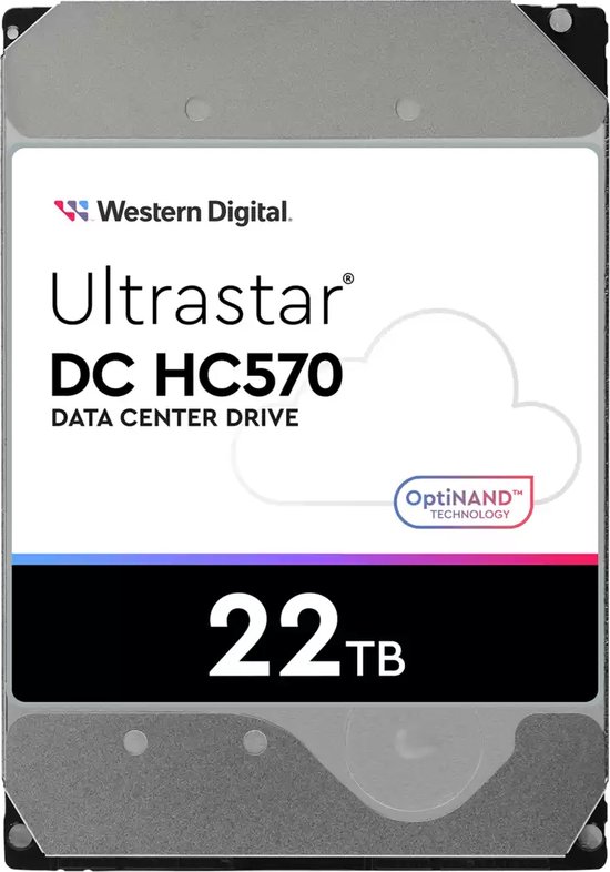 Western Digital Ultrastar DC HC570 interne harde schijf 22 TB 7200 RPM 512 MB 3.5" SATA III van Merkloos