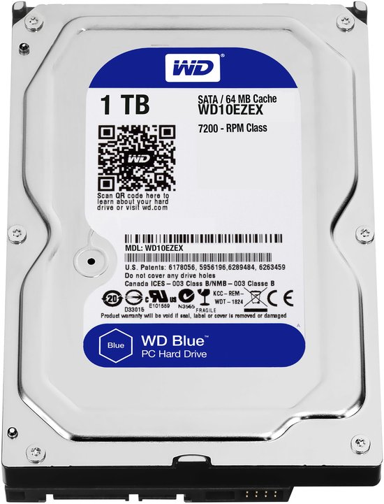 Western Digital WD Blue WD10EZEX - Interne Harde Schijf 3,5 inch - 1 TB van Merkloos