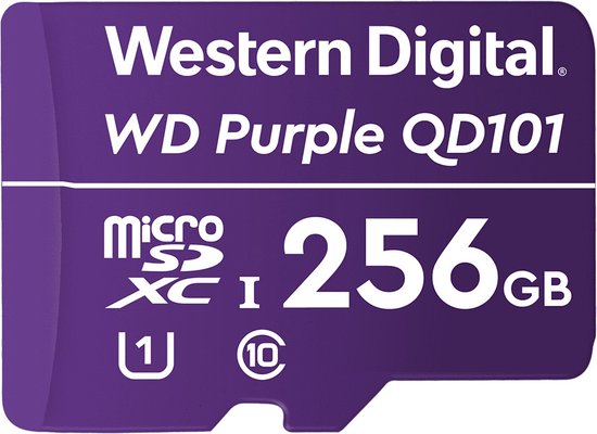 Western Digital WDD256G1P0C WD Purple 256GB microSD geheugenkaart voor bewakingscamera's van Western Digital