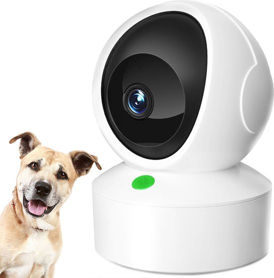 White-Label® Hondencamera - Huisdiercamera - Babyfoon met Camera en App - Baby Monitor - Full HD - Wit van White-Label®