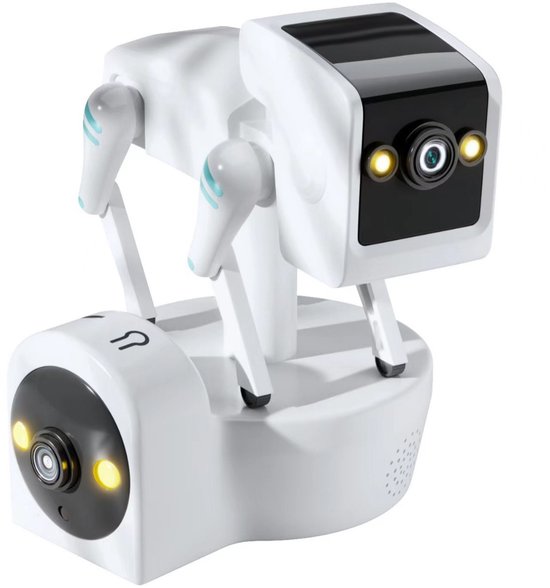 WiFi Beveiligingscamera - 4MP HD Dubbele Lens - 1920x2160 Resolutie - Nachtzicht 20m - Bewegingsdetectie - Tweerichtingsaudio - Inclusief 32GB Kaart - Machine Hond Alarm - Smart Home Camera van Merkloos
