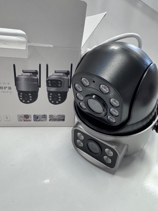 WiFi Beveiligingscamera Buiten – Dual Lens – Automatische Tracking – HD – Nachtzicht – 2-weg Audio van Merkloos