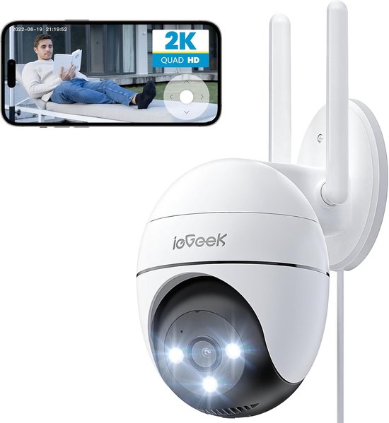 Wifi Buiten Camera - Beveiligingscamera HD - Woningbeveiliging - 360 Graden PTZ - 10x8x9cm - Wit