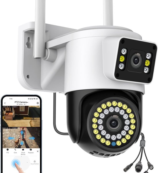 Wifi Buiten Camera - Dubbele Lens Camera - Huis Beveiliging - 360 Graden Visie