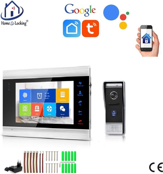 WIFI buiten videofoon met binnen scherm en kan werken met spraakgestuurde apps. T-2101. van Nivian