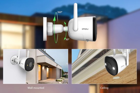 Wifi Camera + 128 GB Kaart - 1080 P -Nacht Zicht - Ingebouwde Spotlight - AP Mode - Beveiliging Camera - SD Card tot 256 GB - WiFi Hotspot - Waterdicht van Merkloos