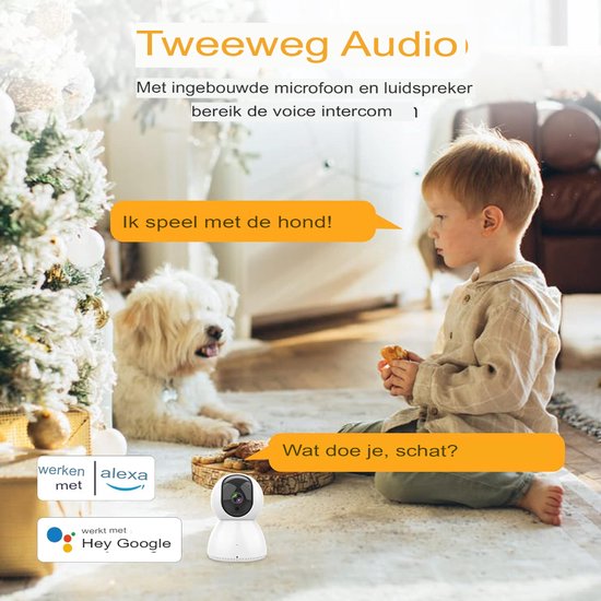 Wifi Camera Bewakingscamera - Nachtzicht, Bewegingsdetectie - Huisdier Camera voor Realtime Monitoring en Veiligheid thuis van Arenti