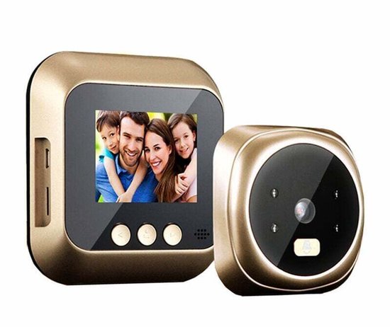 WiFi Deurbel Deurspion Camera - 2.4 inch LCD Scherm - 160° Groothoeklens - Nachtzicht - Draadloze Bewaking - 1.3MP Camera - Batterijvoeding - Voor Binnendeur van Merkloos