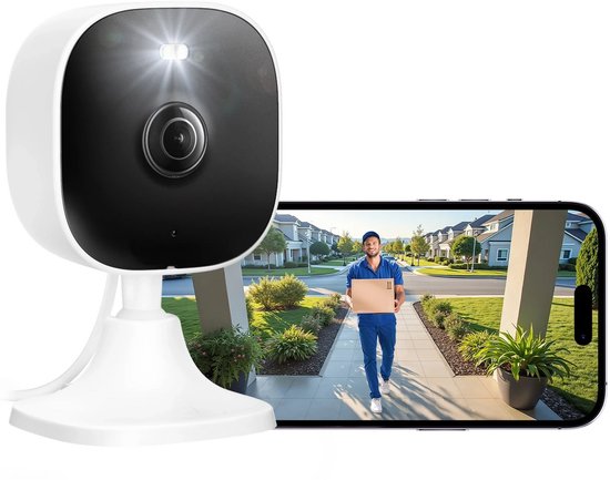 Wifi IP Bewakingscamera voor Binnen (2K-resolutie, tweeweg-audio, nachtzicht tot 10 m, tot 512 GB lokaal geheugen op TF-kaart)