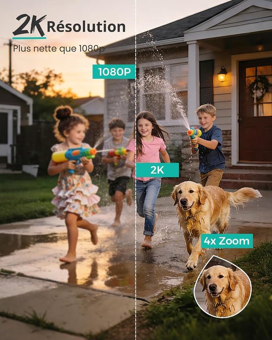 Wildcamera - Zwart - K3H-1P - Wifi Beveiligingscamera met Nachtzicht en Bidirectionele Audio - Voor Binnen en Buiten
