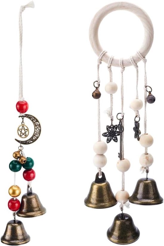 Witch Bells Set - Wind Chimes Pendant - Home Protection - Iron Door Hanger - 27-29cm Length - Styles-03