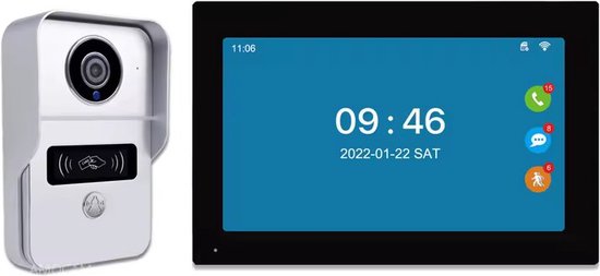 Witte Smart Video Deurbel - Tweeweg Intercom - 7 Inch Monitor Scherm - Incl. 32G SD-kaart - Draadloze Verbinding Via App - Bewakingscamera's - Deurbelsysteem - 1080P