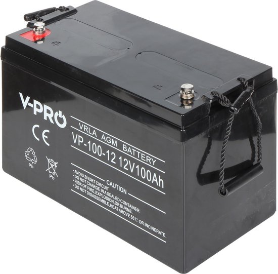 WL4 SB-12-1000 accu 12VDC 100 Ah voor bijvoorbeeld een zonnepaneel, alarm, UPS of toegangscontrole installatie van Merkloos