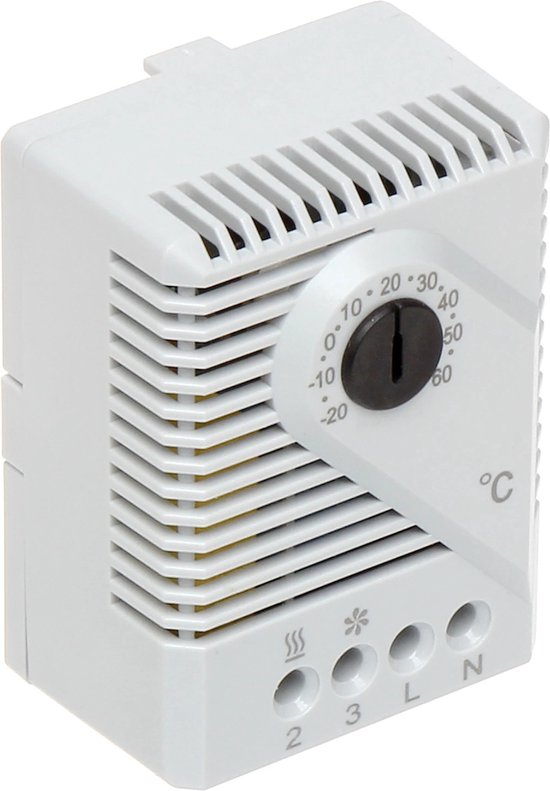 WL4 THRM-1 universele thermostaat voor een NO/NC schakeling bij een ingestelde temperatuur - DIN rail van Merkloos
