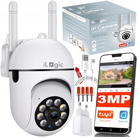 WLAN IP-camera 3MPx met Full HD, 8X zoom, bewegingsdetectie en IR nachtzicht van Merkloos