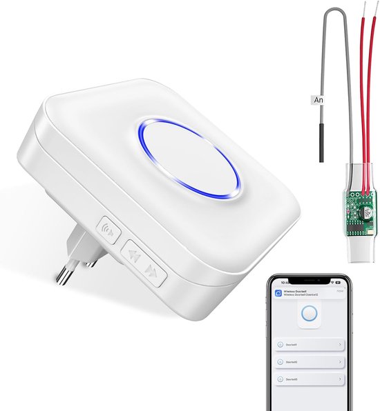 WLAN radio uitbreidingsset voor deurbel en gong met smartphone app ondersteuning