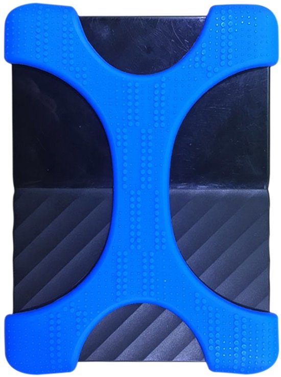 X Type 2,5 inch draagbare harde schijf siliconen hoes voor 2TB-4TB WD & SEAGATE & Toshiba draagbare harde schijf, zonder gat (blauw)