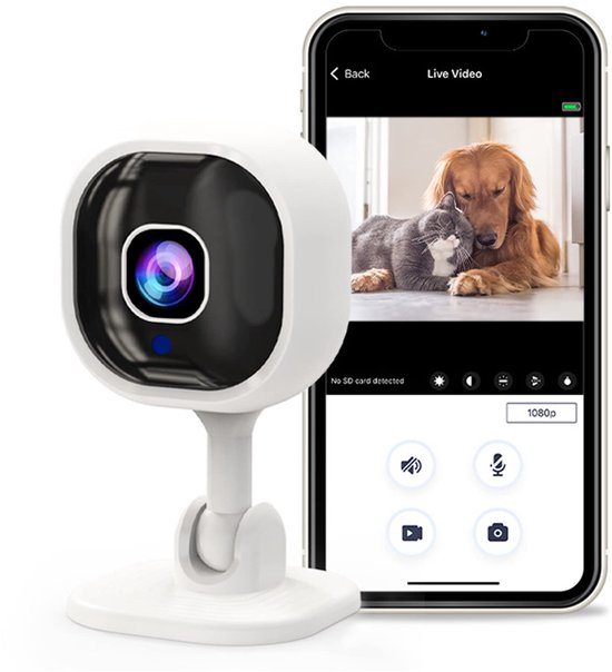Ynkkvre - Mini Camera - Spy Camera - Beveiligingscamera - 1080P HD - Bewegingsdetectie - Nachtzicht - Tweerichtingsaudio - Voor binnenshuis van Ynkkvre