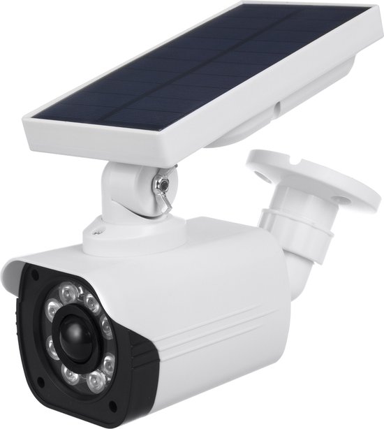 Zonne dummy camera - Knipperende LED - Bewegingssensor - LED-verlichting - met sticker SOL1800S van HQST.