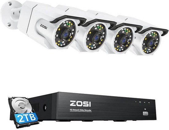 ZOSI - C105*4+NVR 2TB HDD - Camera van Zosi